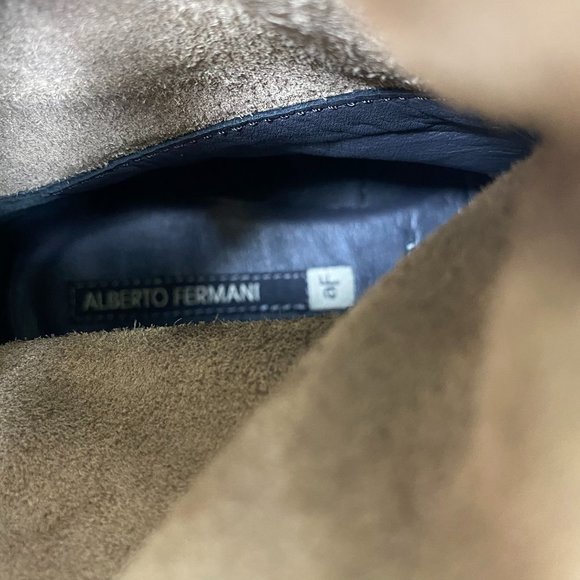 Alberto Fermani Umbria Suede Pull On Slouch Booties Tan Size 35.5 US 5.5 - Picture 11 of 12